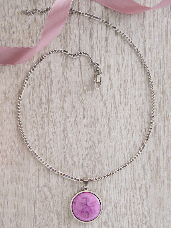 Five Doves Sand Dollar Pendant — Purple
