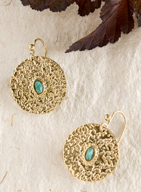 Green Earth Medallion Earrings