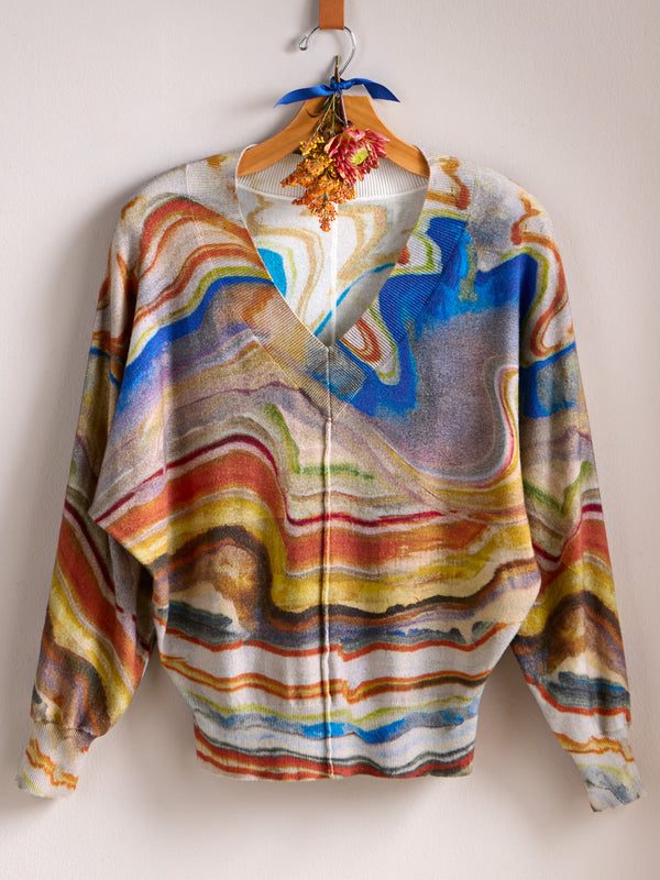 Desert Strata V-Neck Sweater