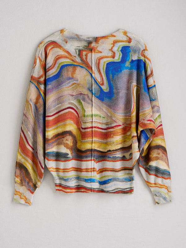 Desert Strata V-Neck Sweater