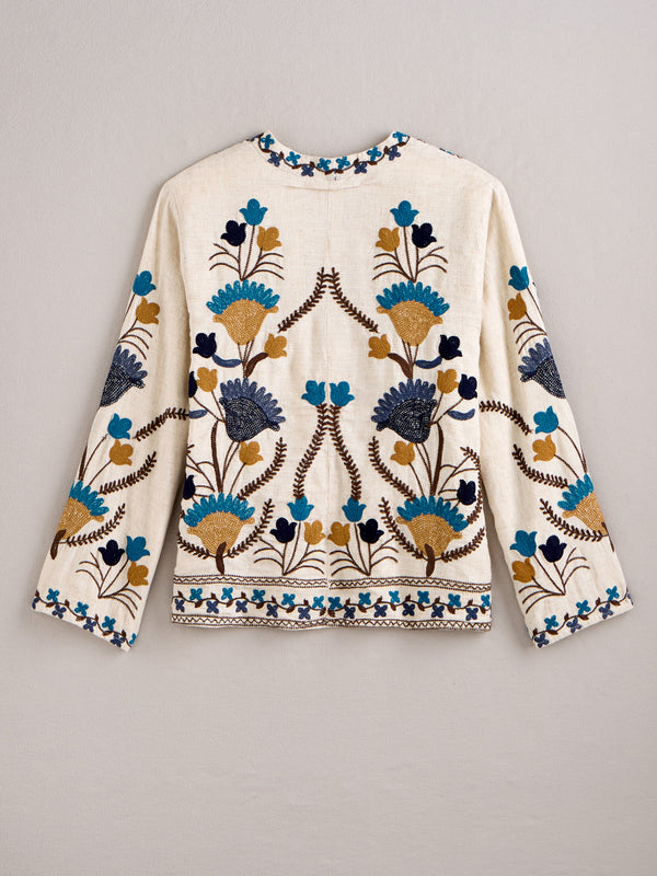 Ivory Bloom Chainstitch Jacket
