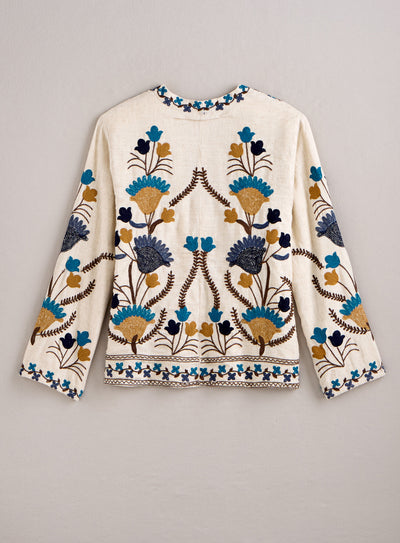 Ivory Bloom Chainstitch Jacket