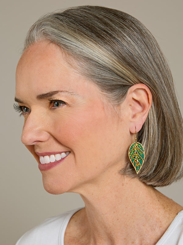 Leaf an Impression Beaded Earrings