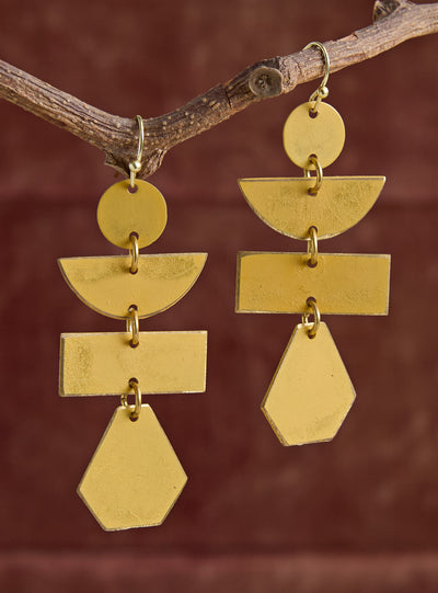 Tier Drop Earrings — Mustard