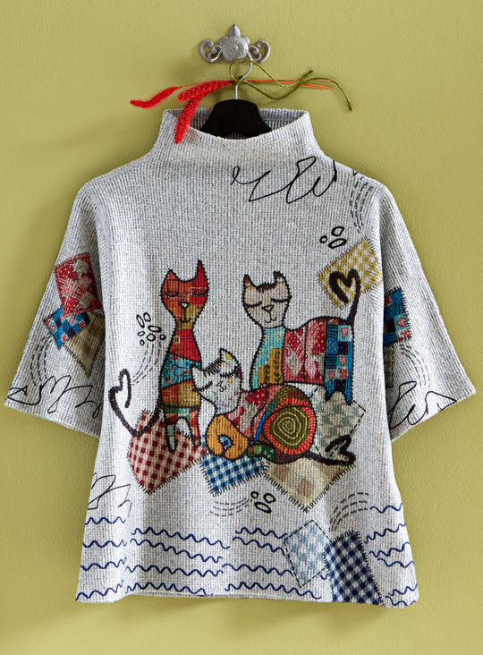 Stitch and Purr Waffle Knit Top