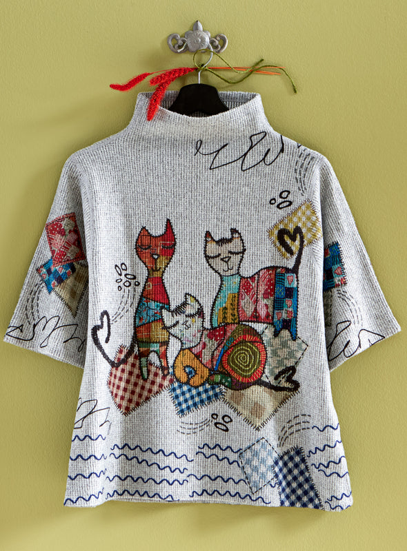 Stitch and Purr Waffle Knit Top