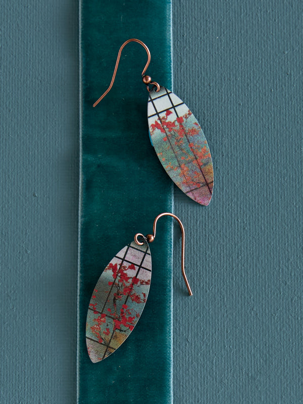 Cherry Blossom Shoji Earrings — Red