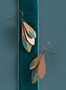 Green and Gold Forest Earrings