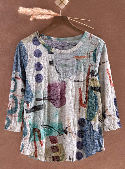 Happy Wrinkle Crinkle Top — Multi