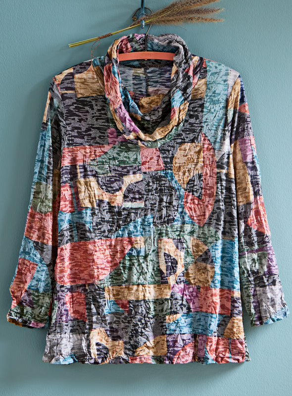 Cathedral Crinkle Cowl Top