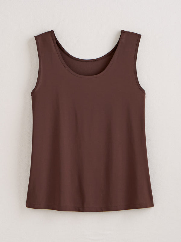 Sure Thing Dressy Tank — Brown