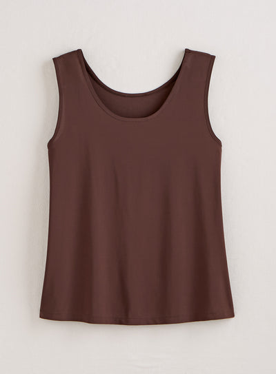 Sure Thing Dressy Tank — Brown