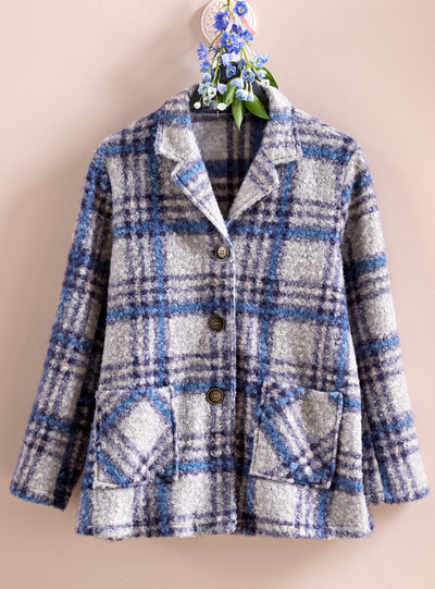 Après Plaid Bouclé Jacket — Gray