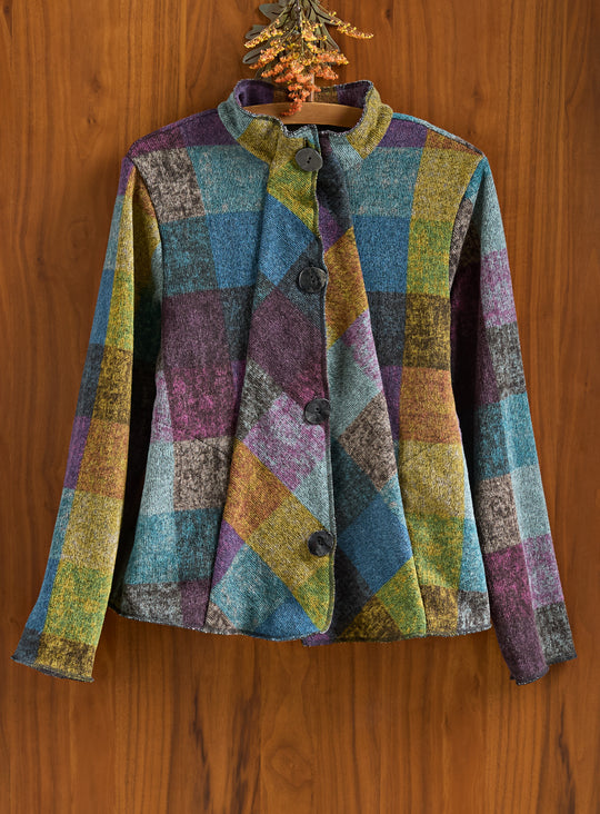 Northern Lights Plaid Fleece Jacket