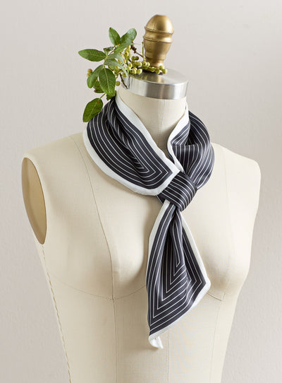 Loop & Go Scarf – Retro Stripe — Black