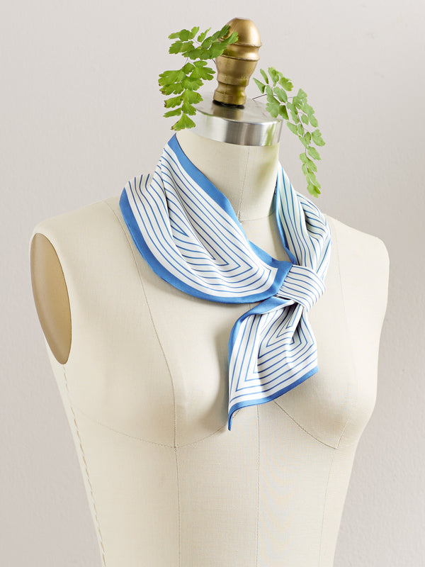 Loop & Go Scarf – Retro Stripe — Light Blue