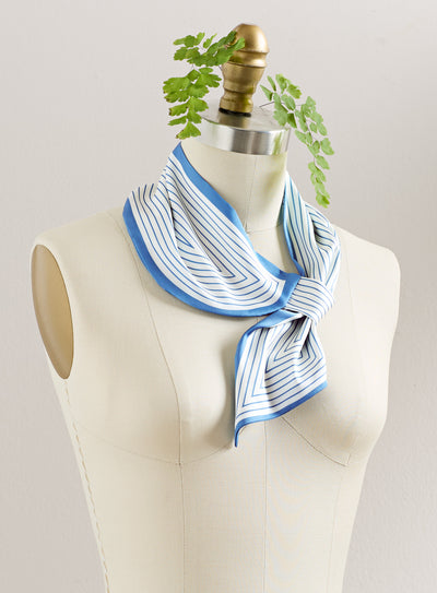 Loop & Go Scarf – Retro Stripe — Light Blue