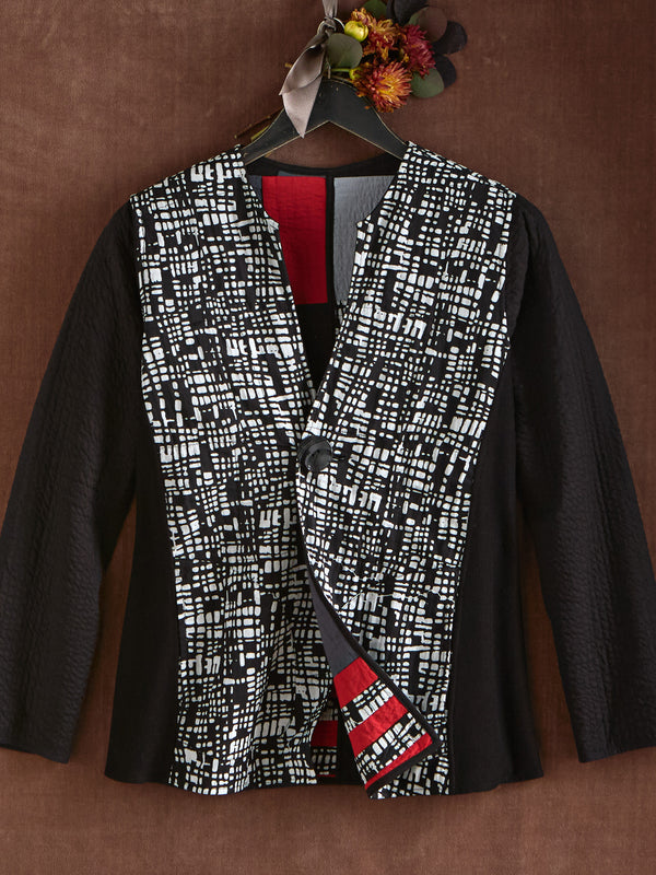 Stop the Presses Reversible Jacket — Black
