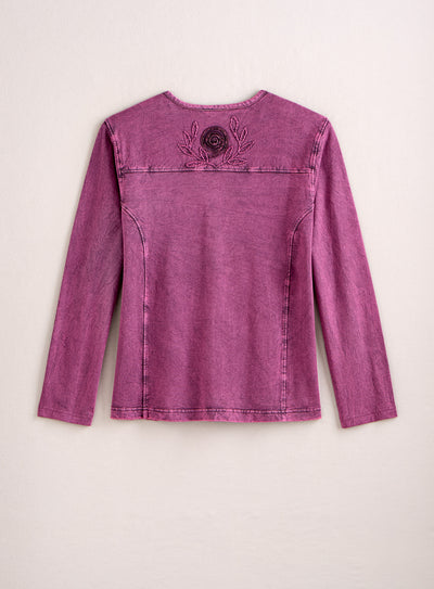 Soutache Rose Top — Plum