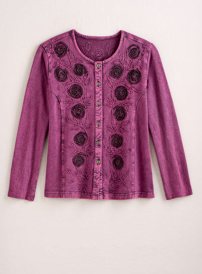 Soutache Rose Top — Plum