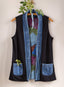Chroma Color Denim-Detail Reversible Vest