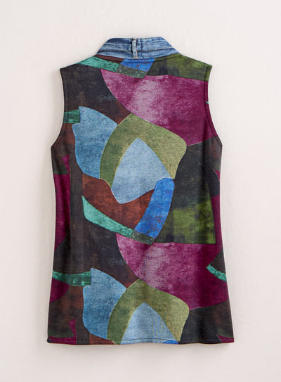 Chroma Color Denim-Detail Reversible Vest