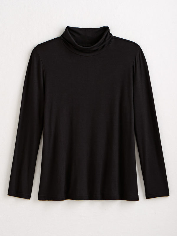 Nice Touch Turtleneck Top — Black