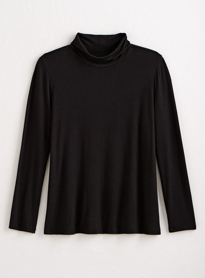 Nice Touch Turtleneck Top — Black