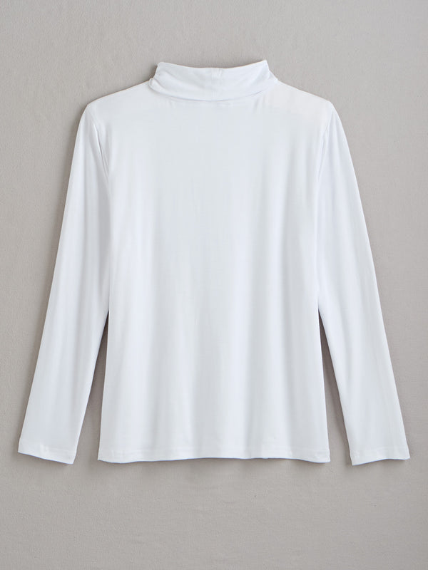 Nice Touch Turtleneck Top — White