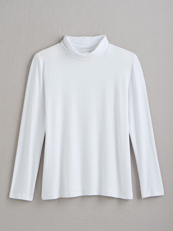 Nice Touch Turtleneck Top — White