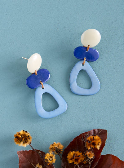 Rainforest Harvest Tiered Earrings — Blue