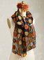 Floating Felt-on-Silk Scarf - Autumn Dots — Brown