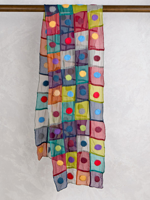 Patchwork Felt-on-Silk Scarf