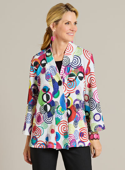 Spellbound Swirls Textured Flyaway Jacket