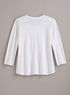 Classic Cotton Center-Seam Top - 3/4 Sleeve — White