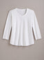 Classic Cotton Center-Seam Top - 3/4 Sleeve — White