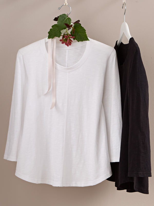Classic Cotton Center-Seam Top - 3/4 Sleeve