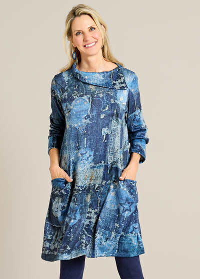Splashy Stars Brushed Knit Tunic