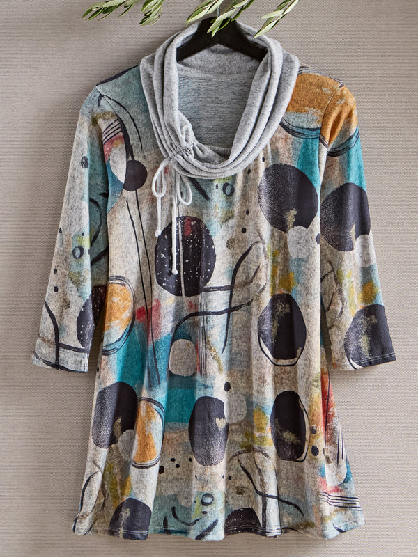Wandering Moons Cowl Pullover — Gray