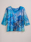 Auroraflora Brushed Knit Top — Blue