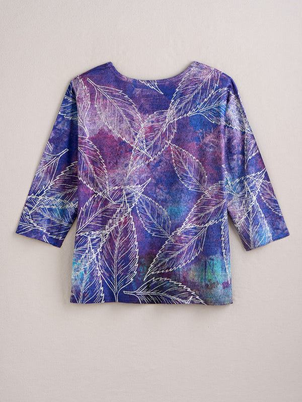 Auroraflora Brushed Knit Top — Purple