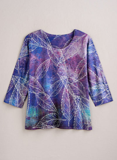 Auroraflora Brushed Knit Top — Purple