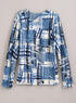 Indigo Patchwork Cozy Rib-Knit Top