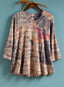 Lucky Crane Rib-Knit Top — Taupe
