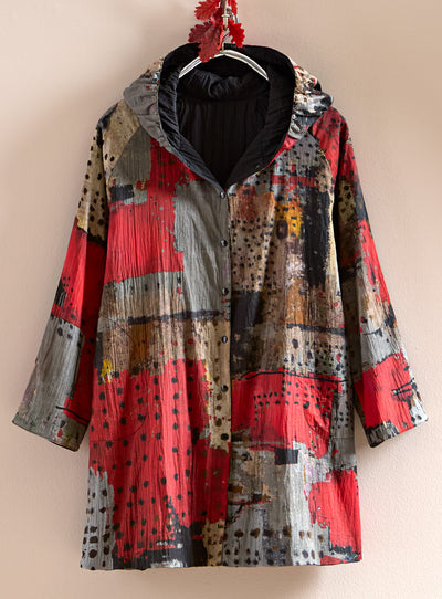 Wild at Art Reversible Raincoat — Red