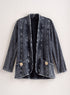 Double Pocket Cotton Fleece Jacket — Black