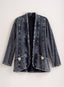 Double Pocket Cotton Fleece Jacket — Black