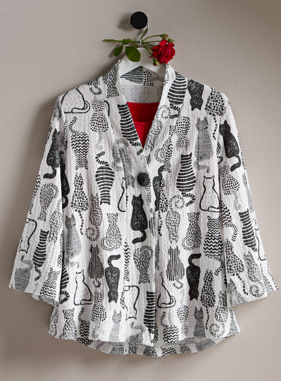 Cattitude Textured Flyaway Jacket — Cat