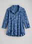 Woodland Cotton Knit Blouse — Dutch Blue