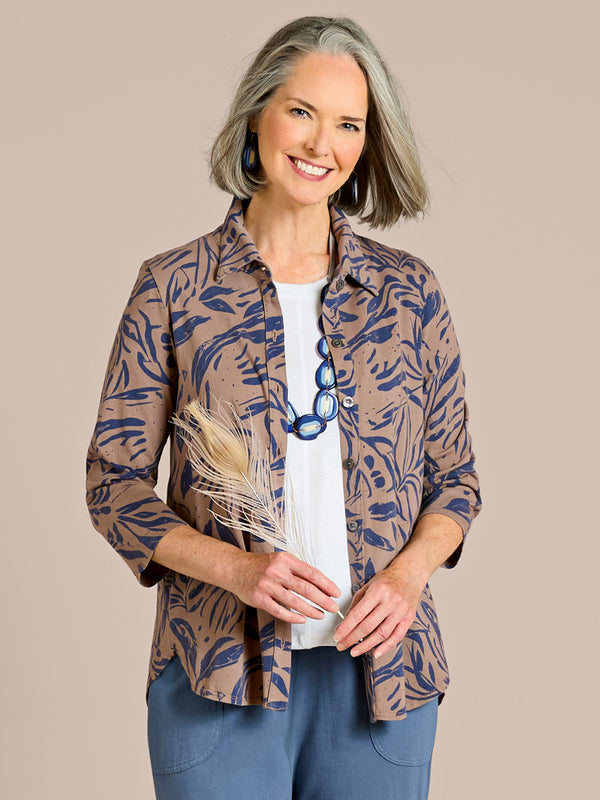Woodland Cotton Knit Blouse